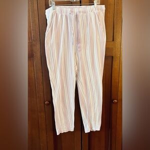 Striped Pink and White Men's Pants